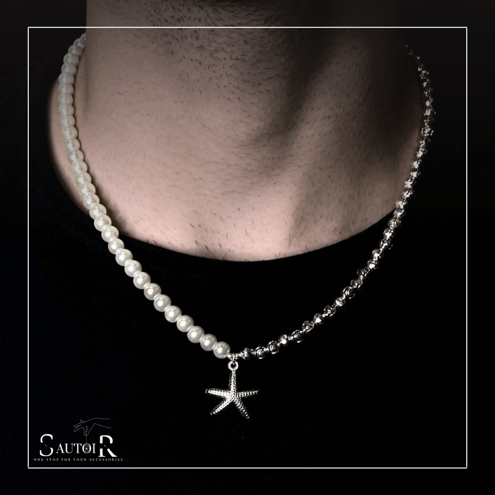 Mens pearl necklace - crystal necklace | eBay